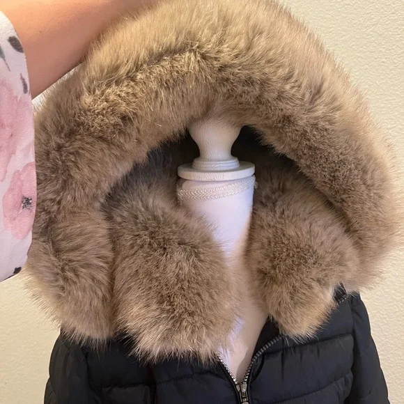 ❌SOLD❌Laundry By Shelli Segal DARK Navy Blue Puffer Coat with Faux Fur Collar - Picture 4 of 10